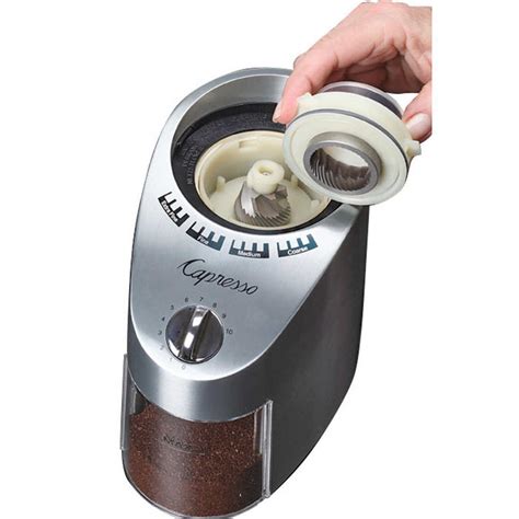 capresso metal die-cast housing conical burr grinder instruction manual|Capresso grinder instructions.